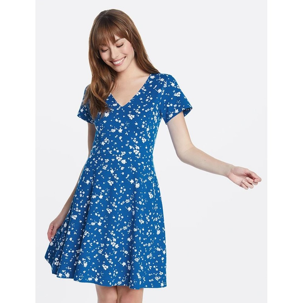 NWT Draper James Ponte V-Neck Love Circle Dress L